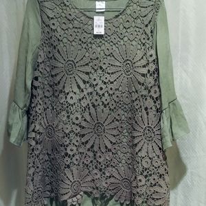 Floral crochet country styled shirt